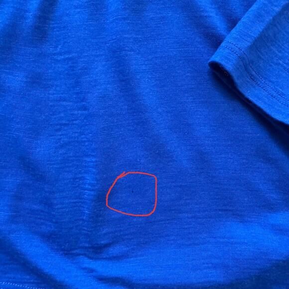 Segments 100% Merino Wool V-Neck Long Sleeve Top XL Blue-Small Holes FLAWS Read* - Picture 4 of 6